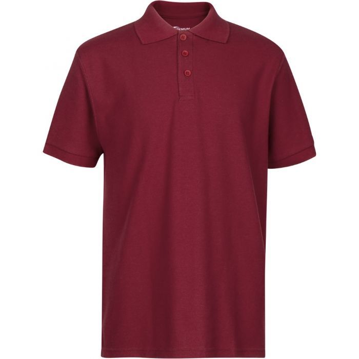 Unisex SHORT Sleeve Pique Polo Shirt - Burgandy