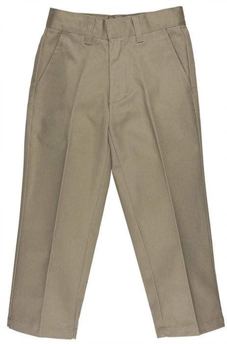 Boys Husky Flat Front Pants - Khaki