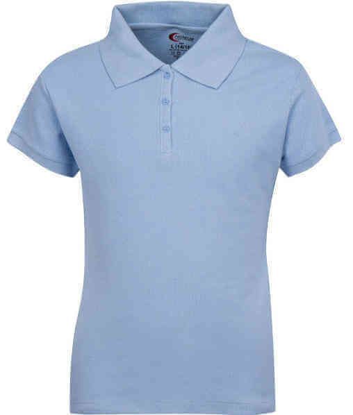 Juniors Short Sleeve Dri Fit Moisture Wicking Polo SHIRT - Light Blue