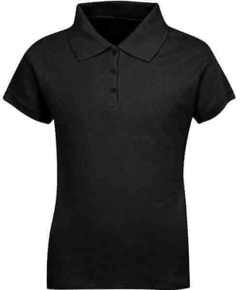 Juniors Short Sleeve Dri Fit Moisture Wicking Polo Shirt - Black