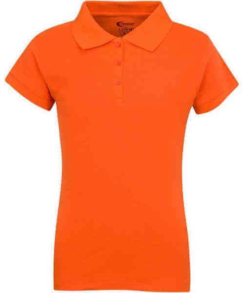 Juniors Short Sleeve Dri Fit Moisture Wicking Polo Shirt - Orange