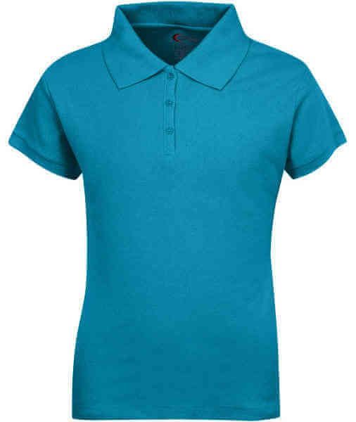 Juniors Short Sleeve Dri Fit Moisture Wicking Polo Shirt - Teal