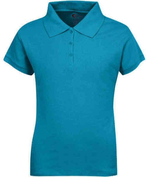 Juniors SHORT Sleeve Dri Fit Moisture Wicking Polo Shirt - Teal