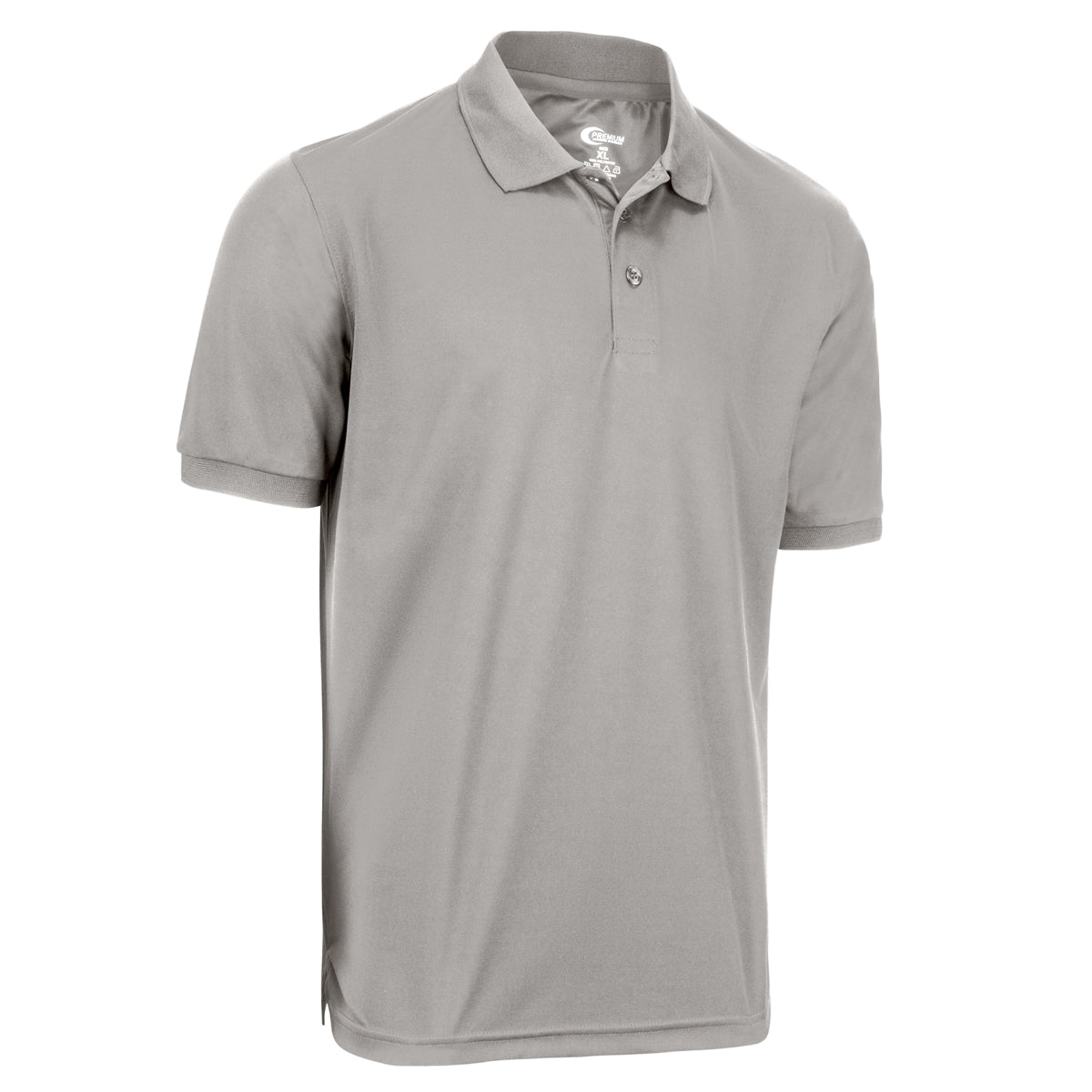 Mens Dri Fit Moisture Wicking Polo Shirt - Grey