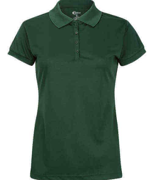 Juniors Short Sleeve Dri Fit Moisture Wicking Polo SHIRT - Hunter Green