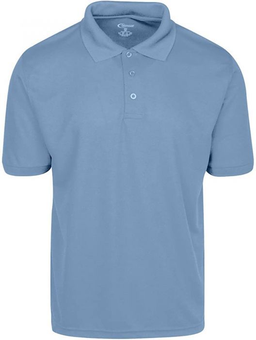 Mens Dri Fit Moisture Wicking Polo Shirt - Light Blue