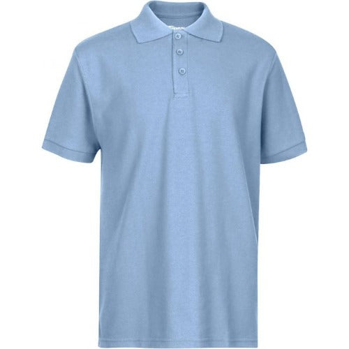 Unisex Short Sleeve Pique Polo Shirt - Light Blue