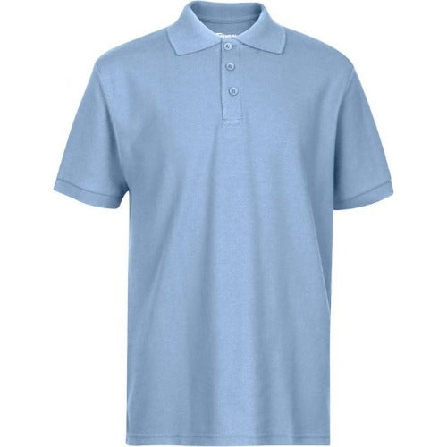 Unisex Short Sleeve Pique Polo SHIRT - Light Blue