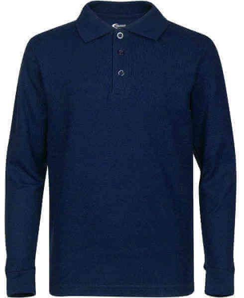 Toddlers Long Sleeve Pique Polo SHIRT - Navy