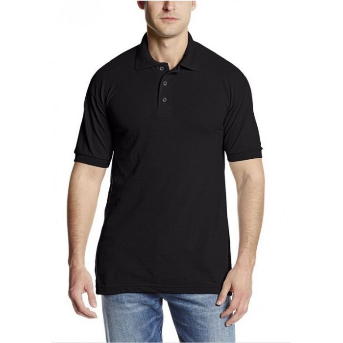 Mens Short Sleeve Pique Polo SHIRT - Black