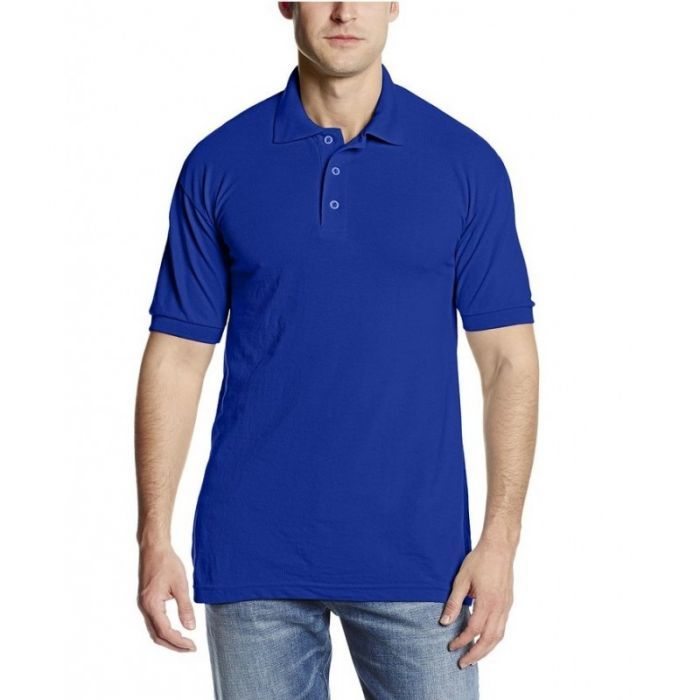 Mens SHORT Sleeve Pique Polo Shirt - Royal Blue