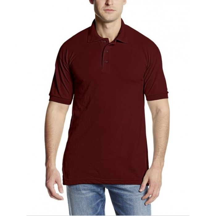 Mens Short Sleeve Pique Polo SHIRT - Burgandy