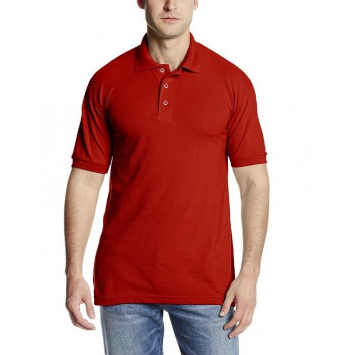 Mens Short Sleeve Pique Polo SHIRT - Red