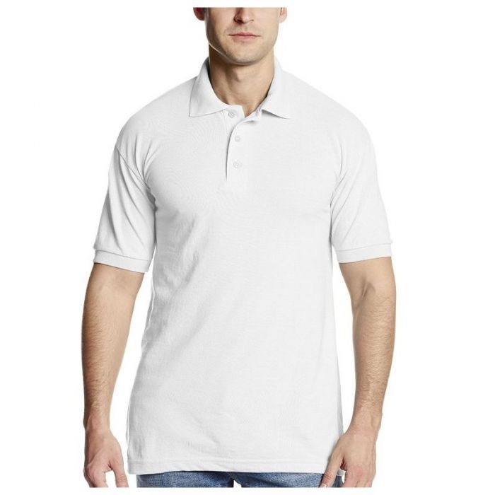 Mens Short Sleeve Pique Polo Shirt - White