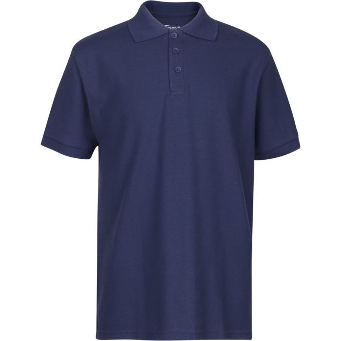 Unisex Short Sleeve Pique Polo Shirt - Navy Blue