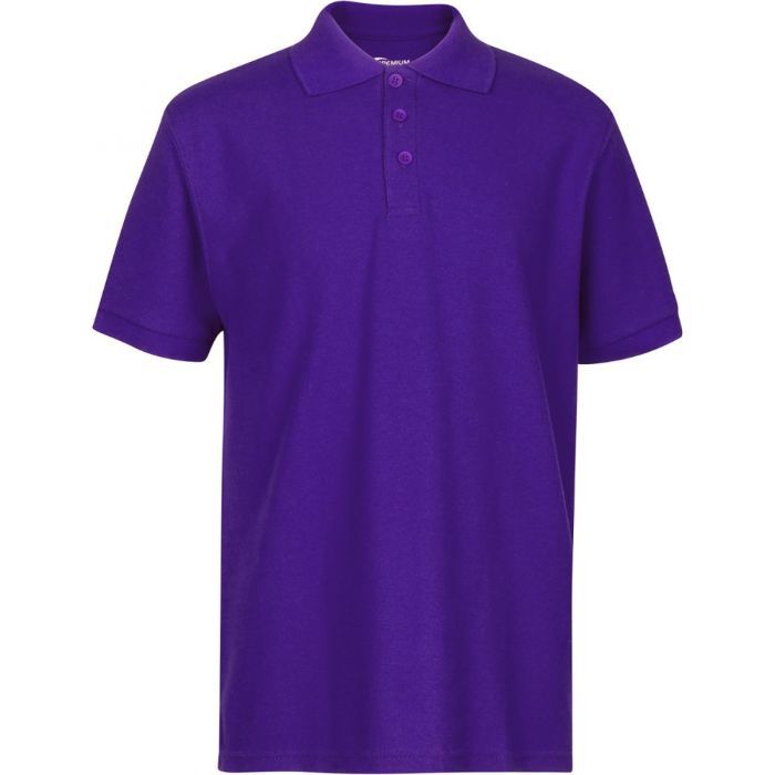 Unisex Short Sleeve Pique Polo Shirt - Purple