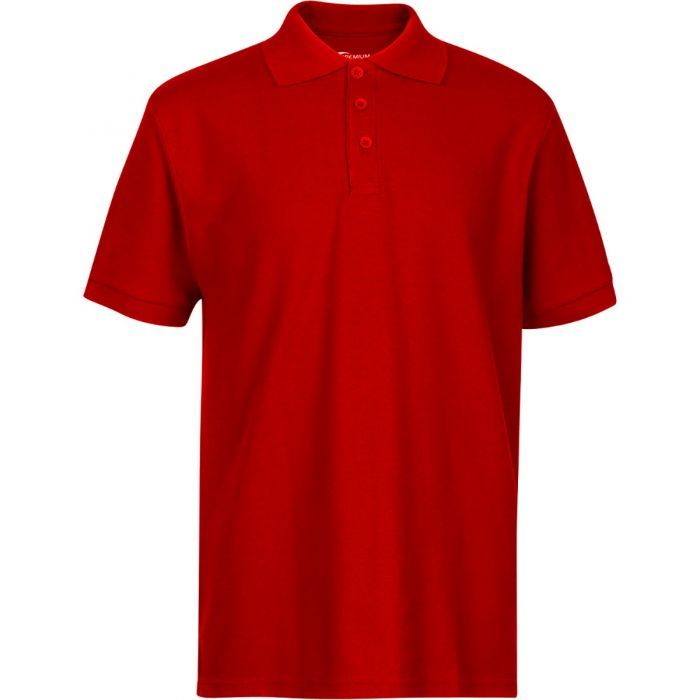 Unisex Short Sleeve Pique Polo Shirt -Red