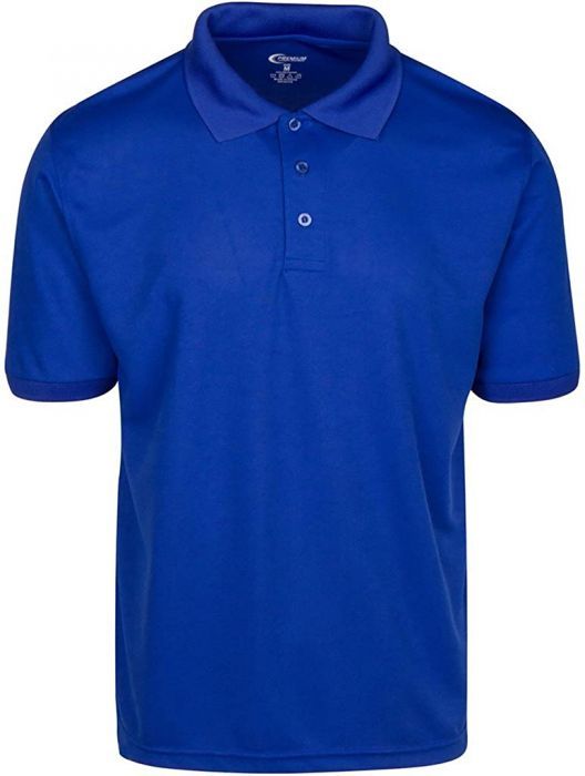 Mens Dri Fit Moisture Wicking Polo Shirt - Royal Blue