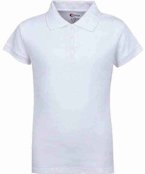 Juniors SHORT Sleeve Dri Fit Moisture Wicking Polo Shirt - White