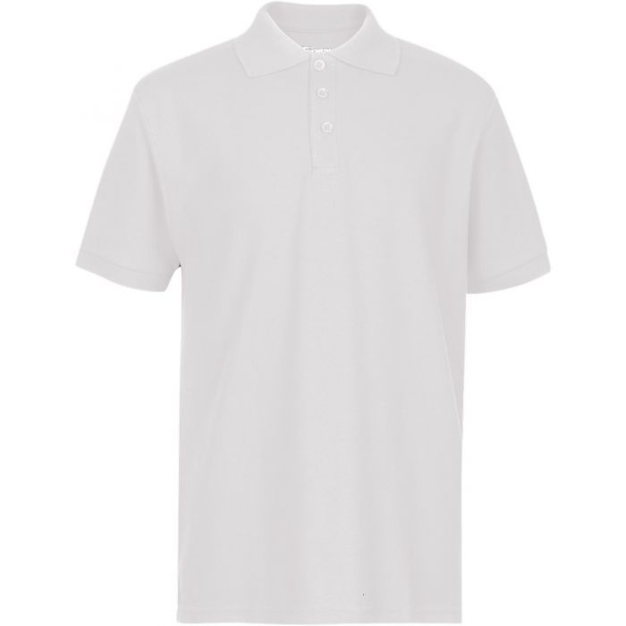 Unisex Short Sleeve Pique Polo Shirt - White