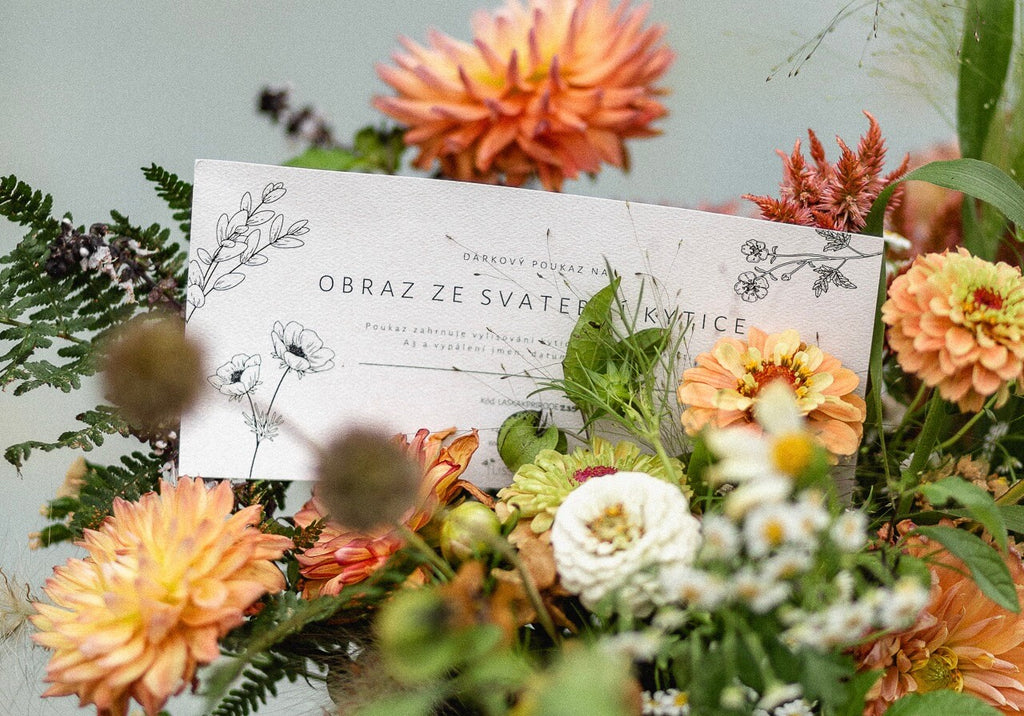 dárkový poukaz - obraz ze svatební kytice