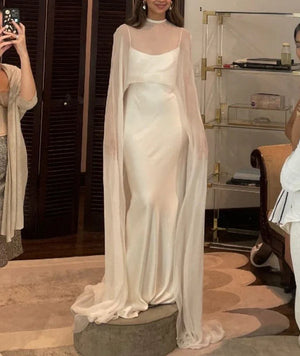 Luolandi Elegant Open Back Mermaid Long Evening Party Dress Light Wedding Dress - LUOLANDI DRESS