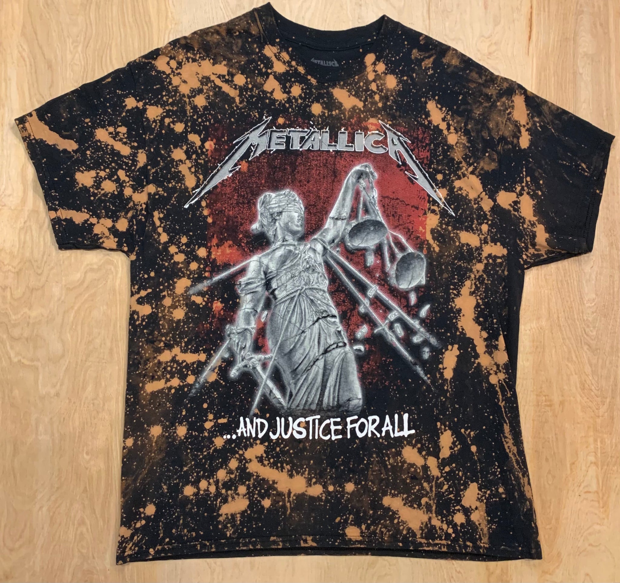 "and Justice for all" Custom Bleach T-shirt – GSB Thrifting