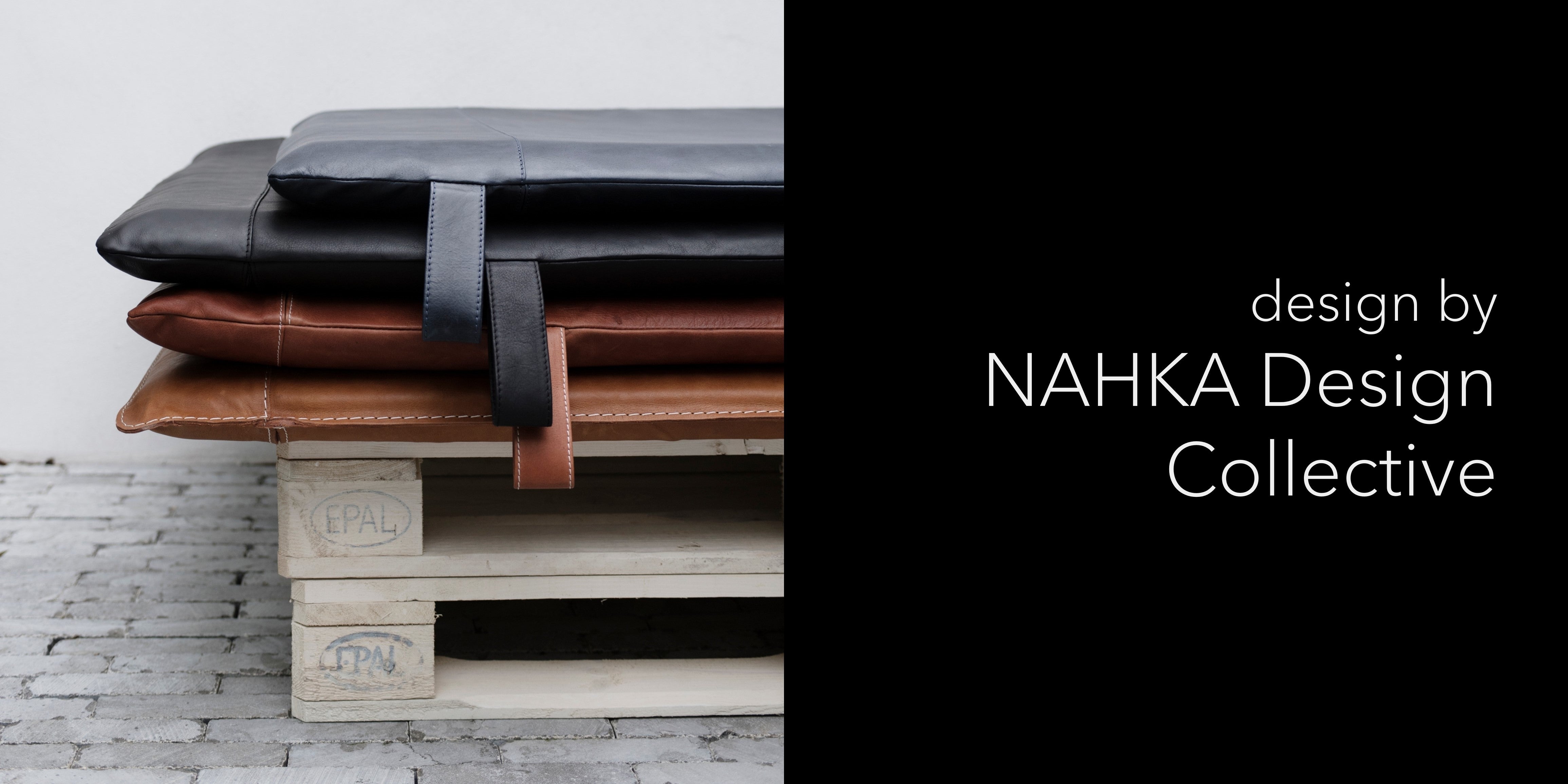 NAHKA leather bench cushion Beetle Brown