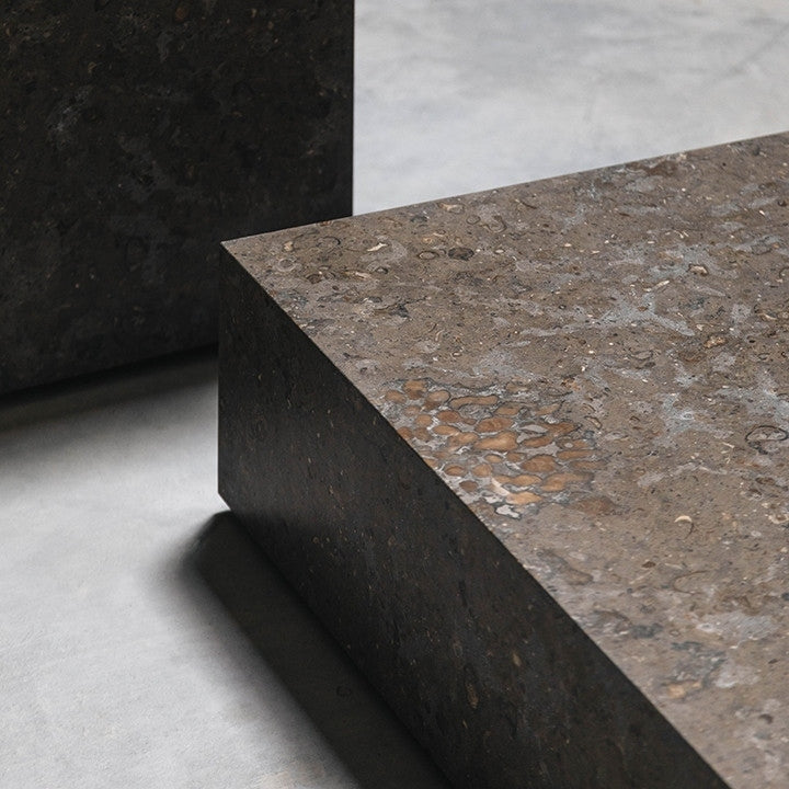 Edge L Atlantic Blue Limestone Coffee Table