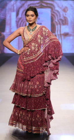 Style half saree in lehenga style