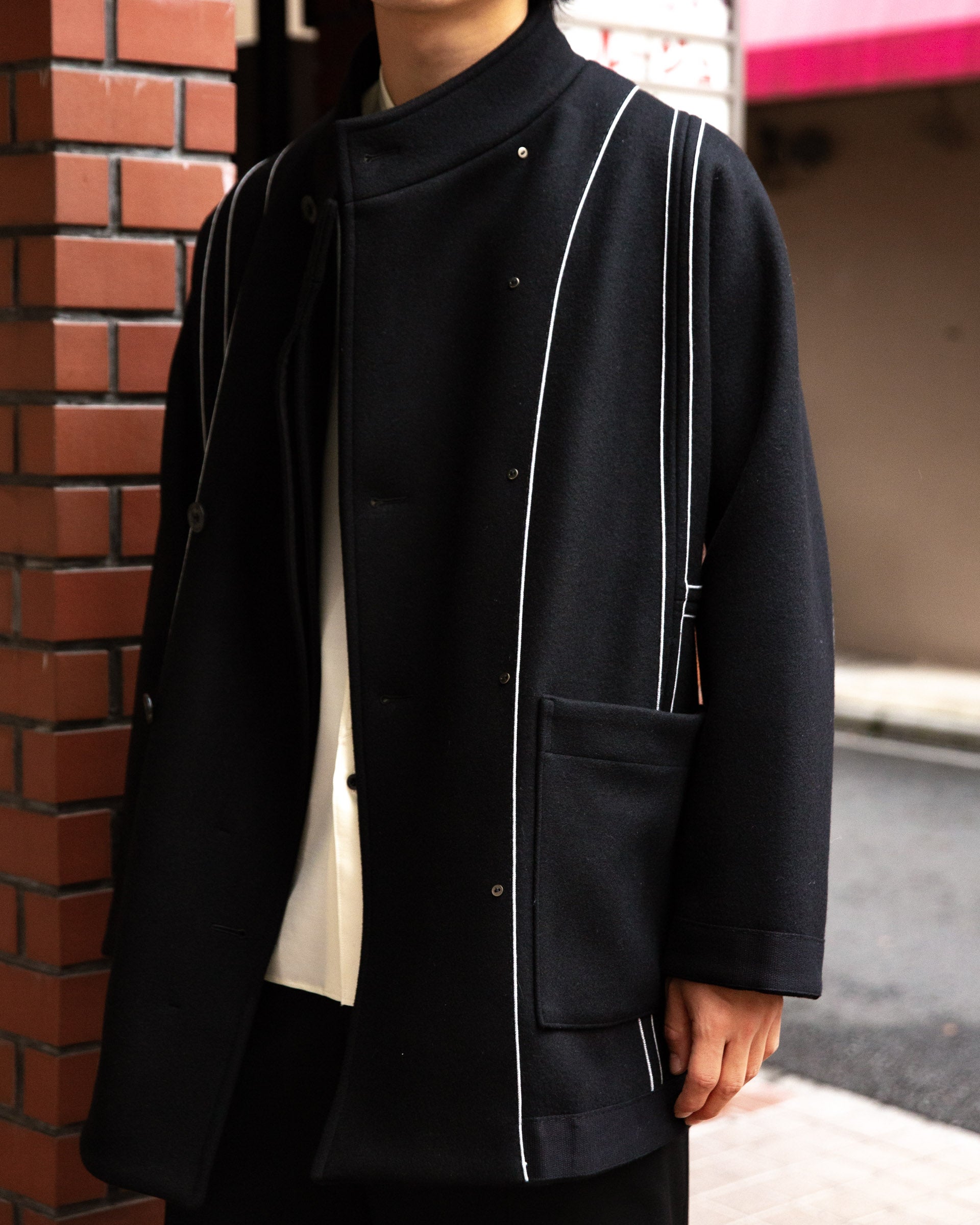 フラワープリント IRENISA reversible stand calla half coat | www