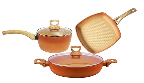 Buy NEWARE Terracotta 9 Piece Cooking Set with GRIDDLE/COMAL Terracook  Online at desertcartINDIA