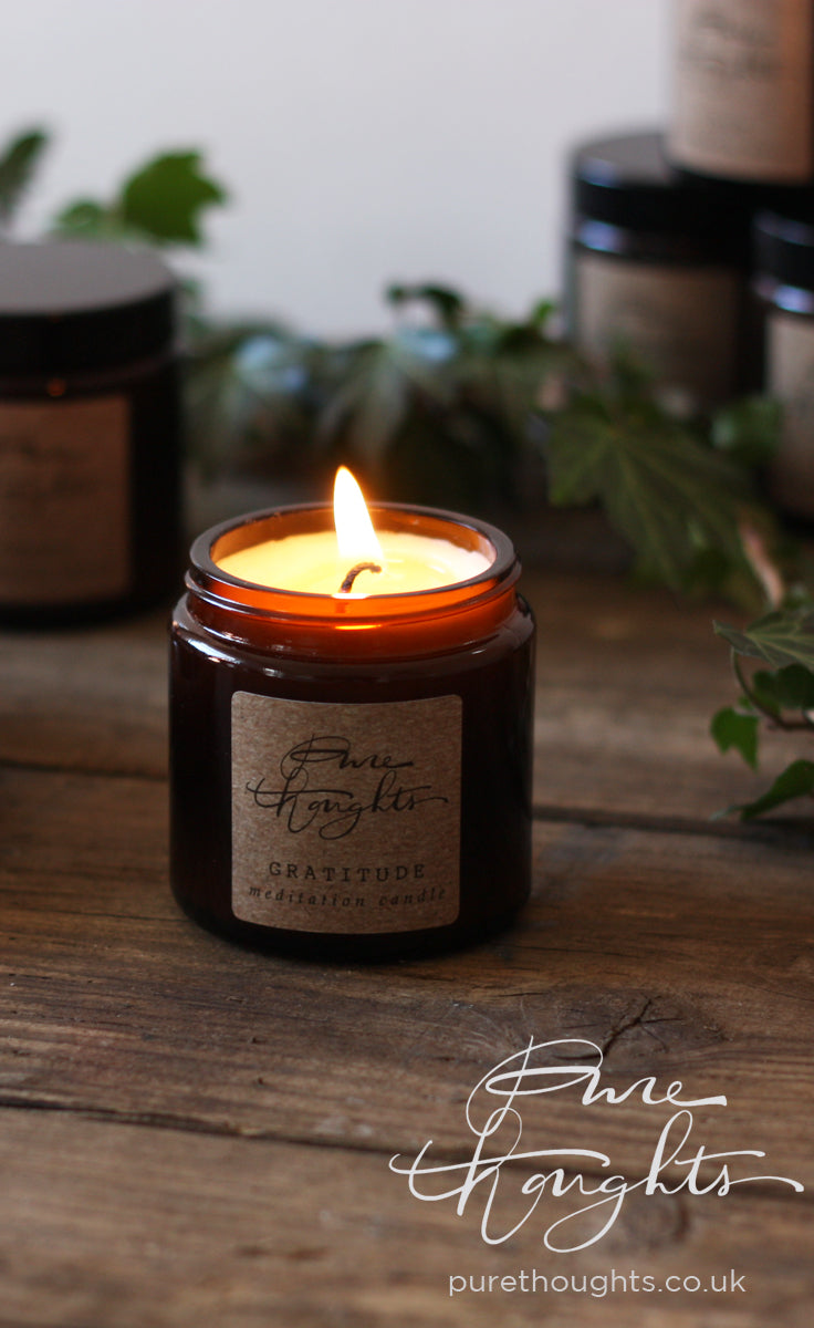 Evoke positivity and gratitude.  An aromatherapy candle made from soy wax and pure lemongrass essential oil.