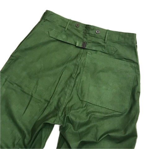 70's Vintage Dead Stock Swedish Army Pleated Trousers / Cotton