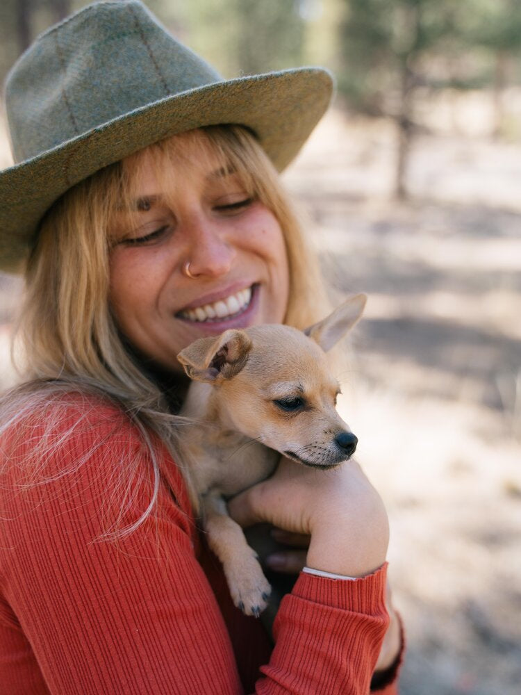 Owner Milena Keratsinova with her dog Lucy