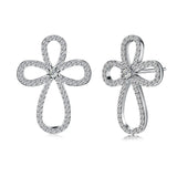Pave Cross in 18K White Gold Plated with Swarovski Crystals