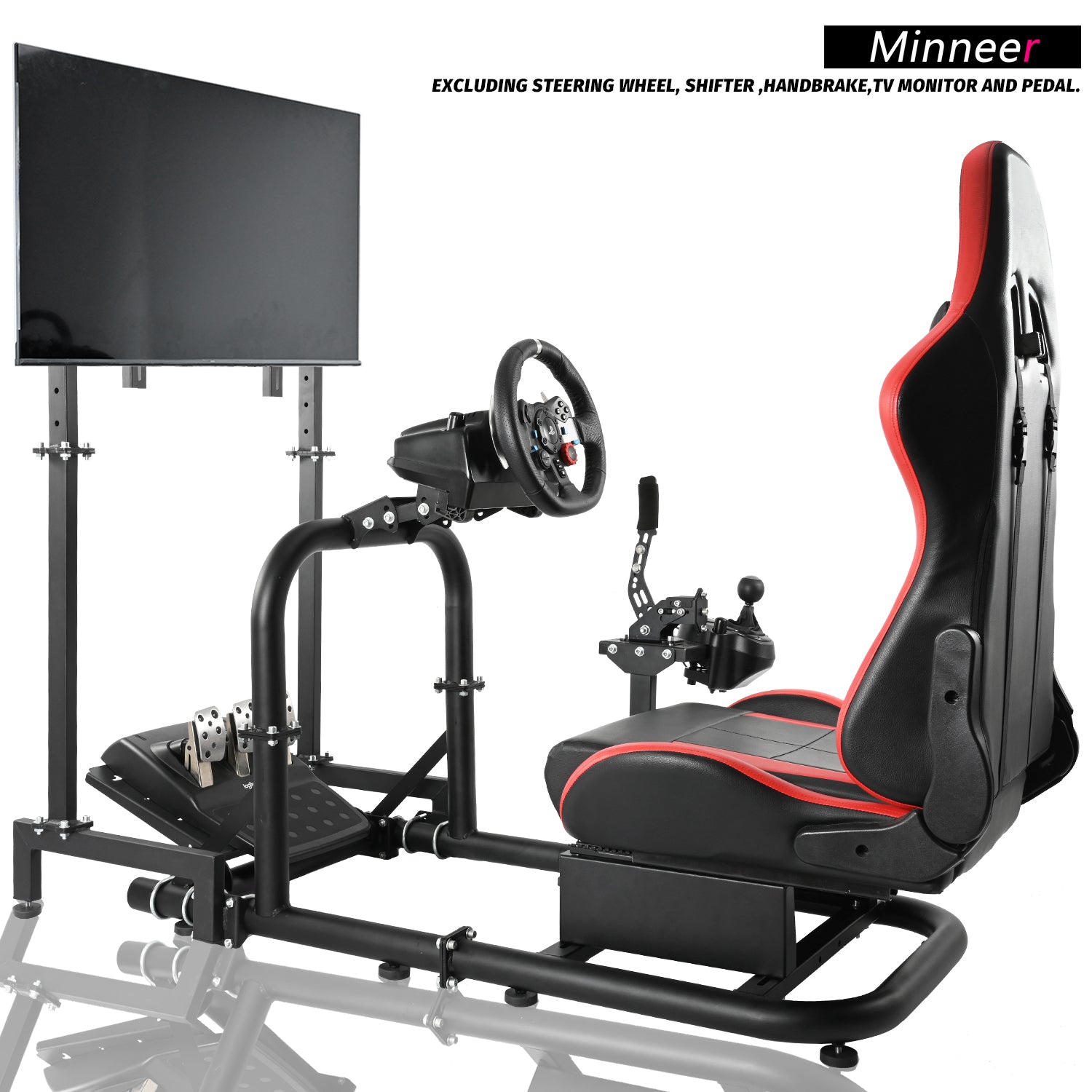 Minneer Driving Simulator Cockpit with Seat and Monitor Mount Fit Logi