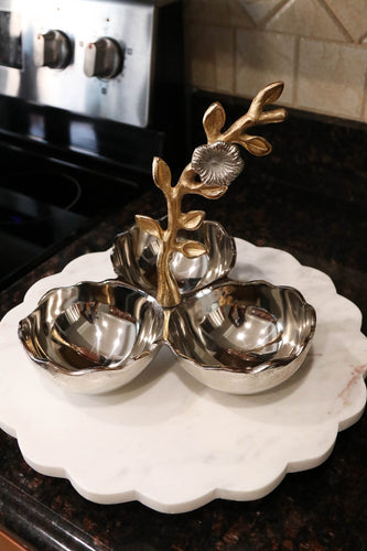 Stainless Steel Paper Towel Holder with Gold Leaf Design