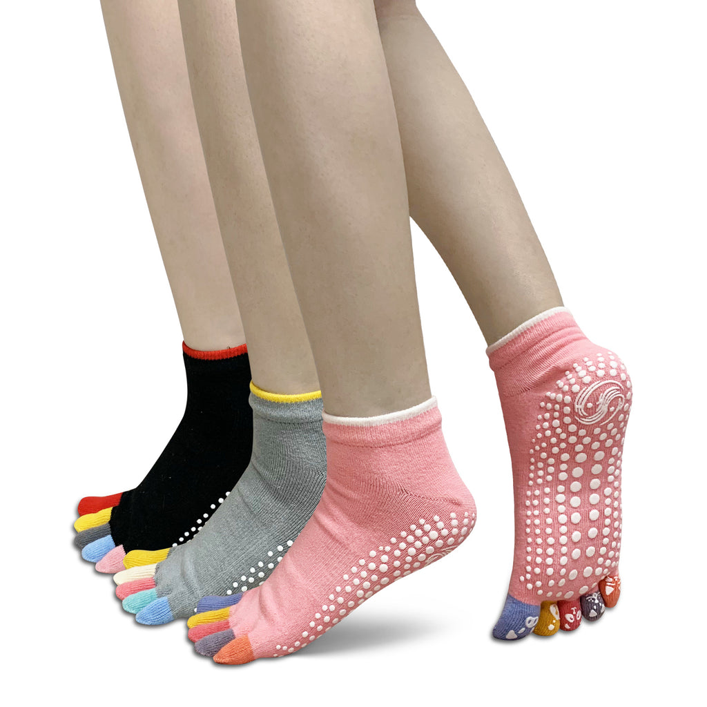 Artfasion Yoga Socks Women Non Slip Grip Socks Ankle Toe Socks for Ath