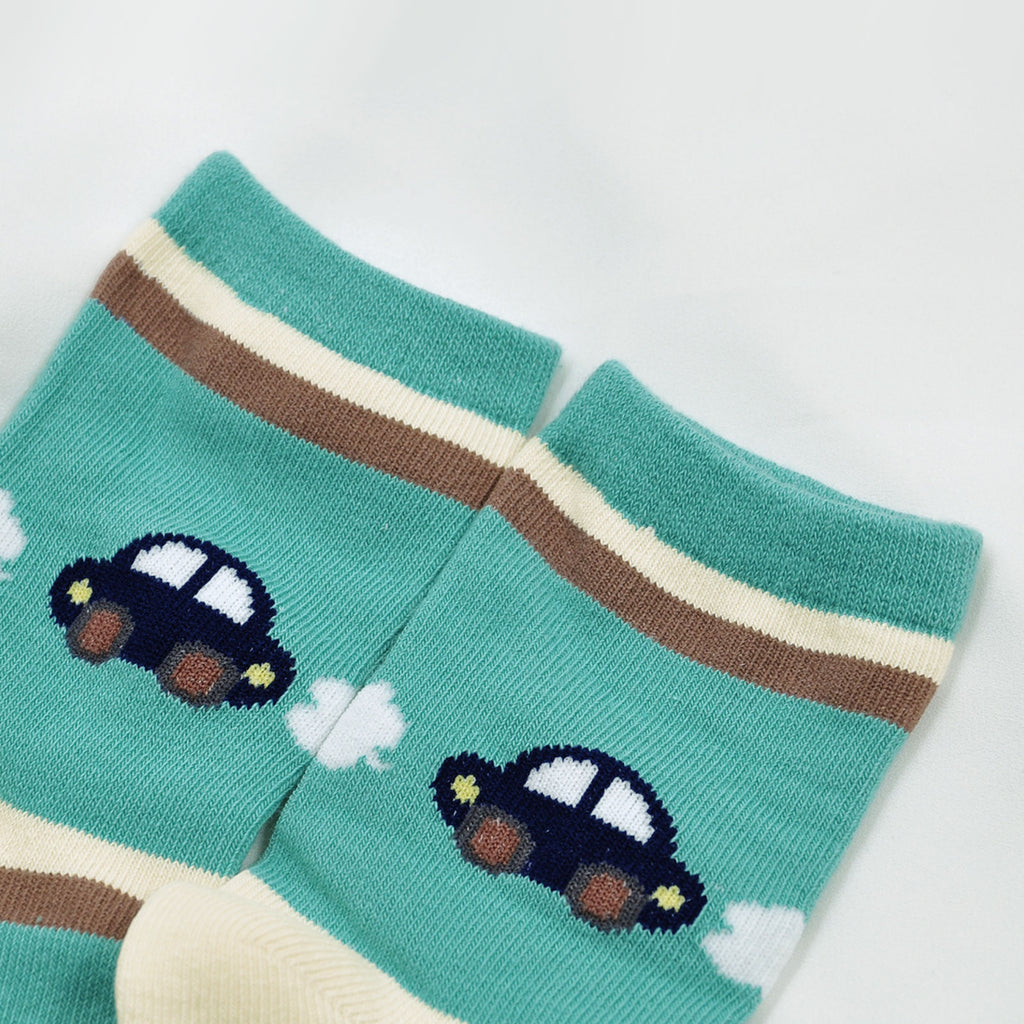 cute mint green car design socks