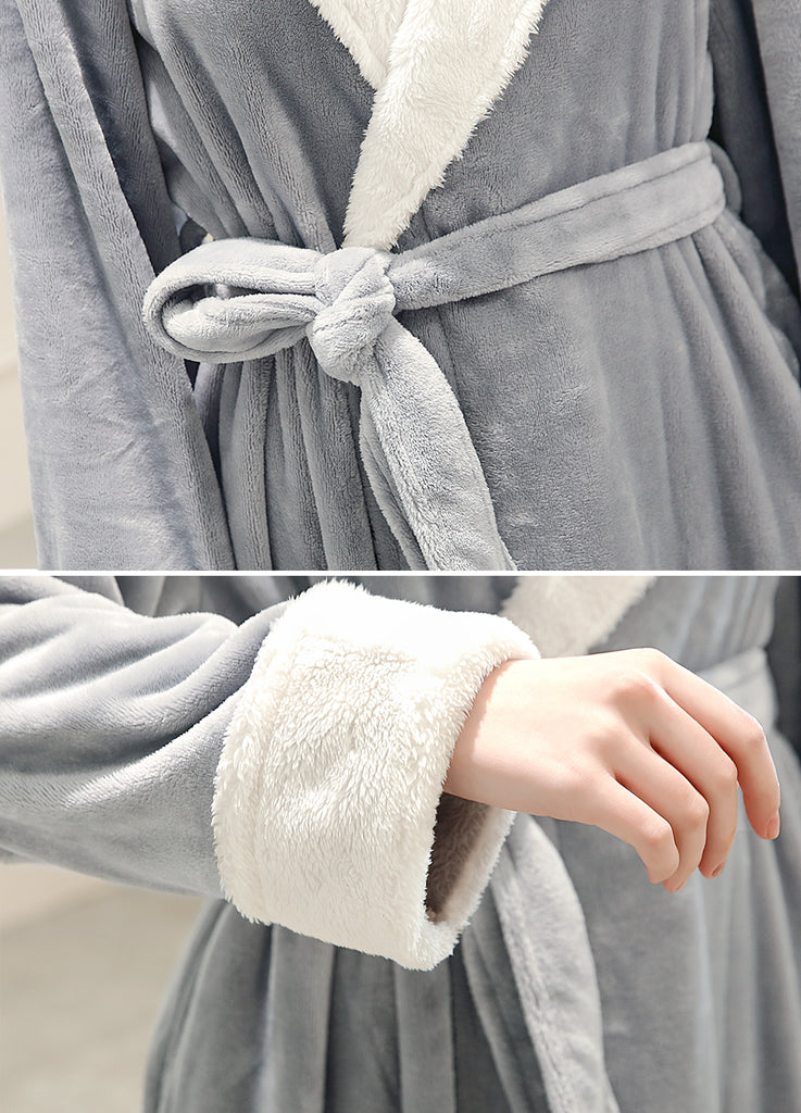 Soft and Fluffy Grey Bathrobe