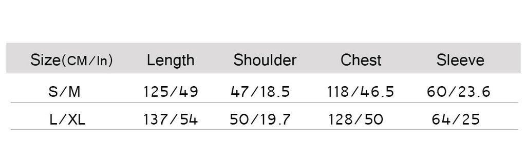 SIZE CHART