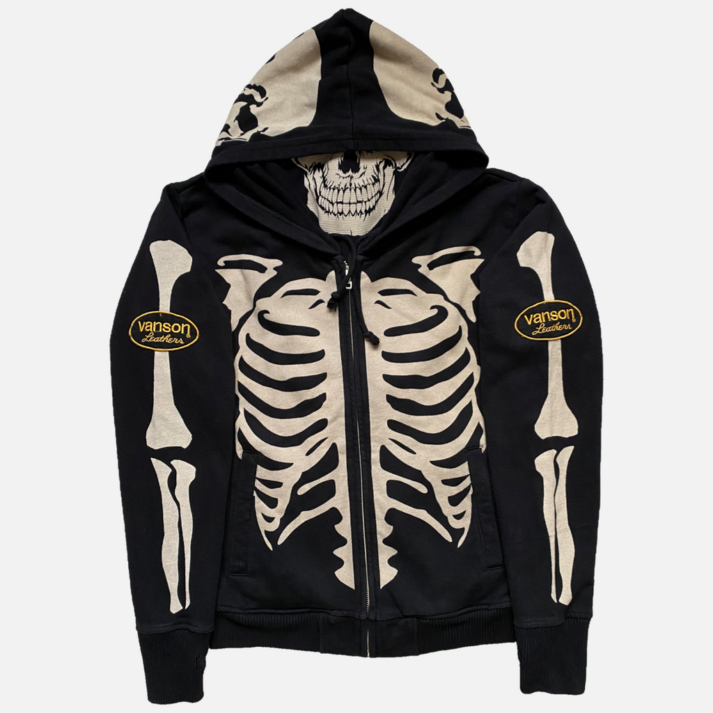 vanson leather skeleton hoodie