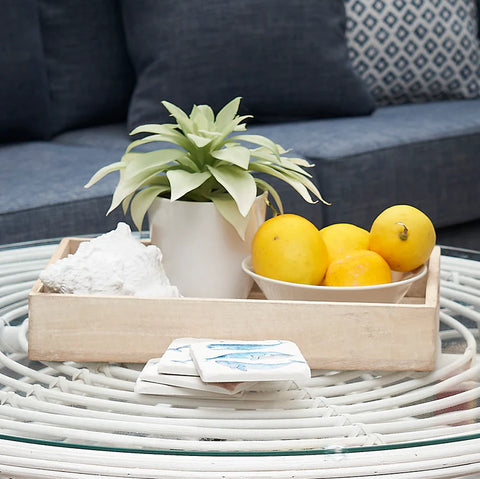 coffee table with coasters