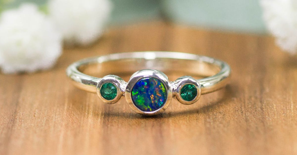 Opal Schmuck Ring Silber