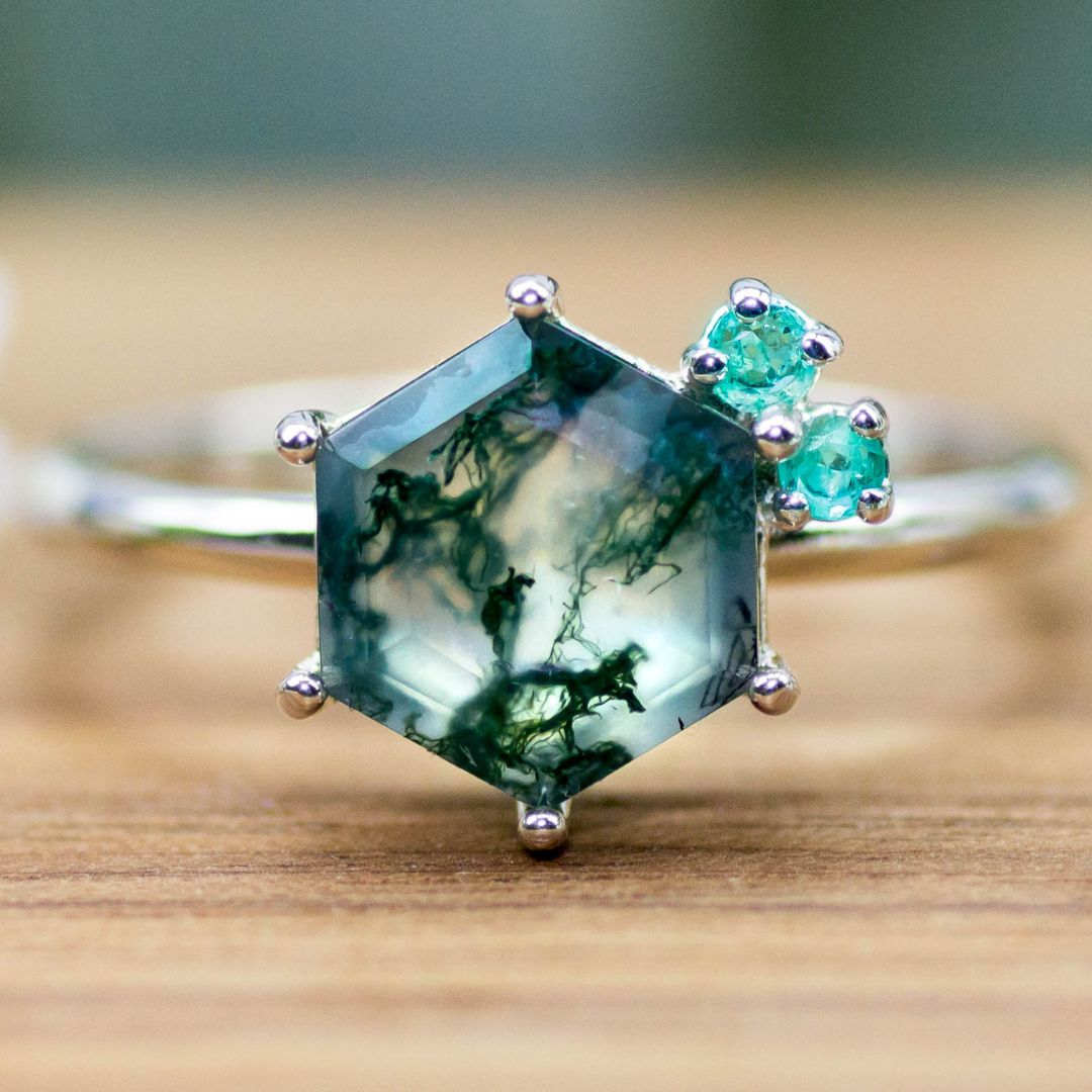 925 Silber Ring grüner & Stein | Smaragd