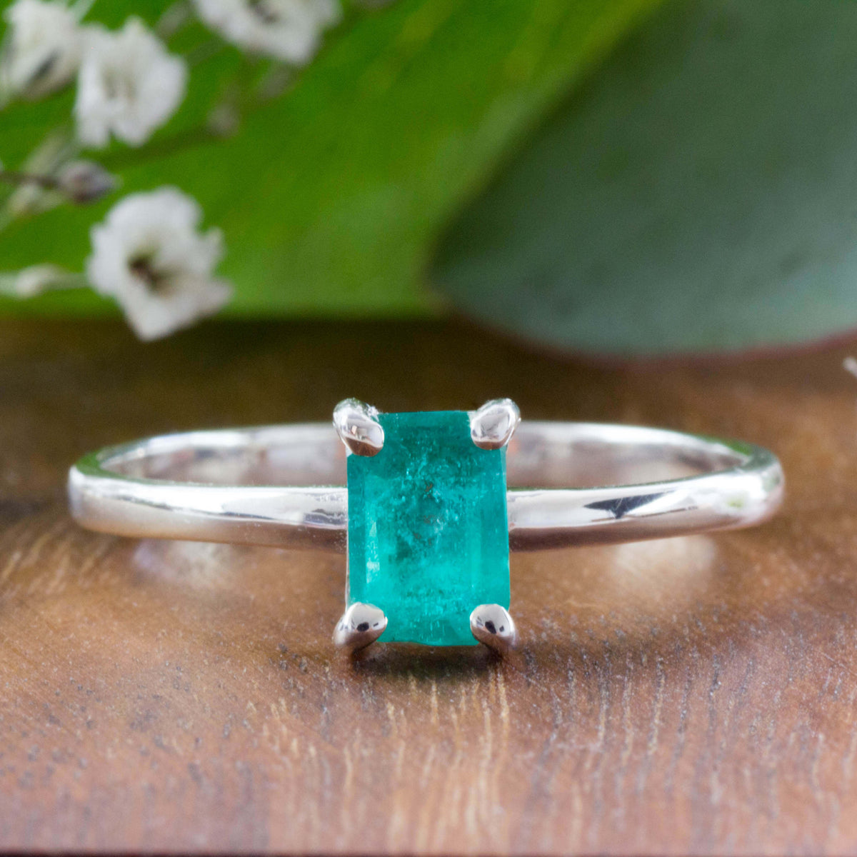 925 Silber Ring & grüner Stein | Smaragd
