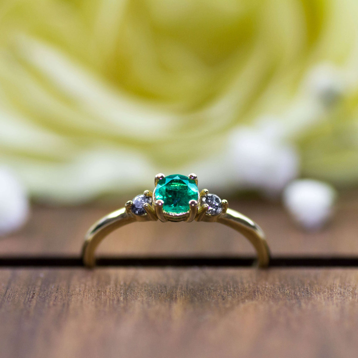925 Silber Ring & | Smaragd grüner Stein