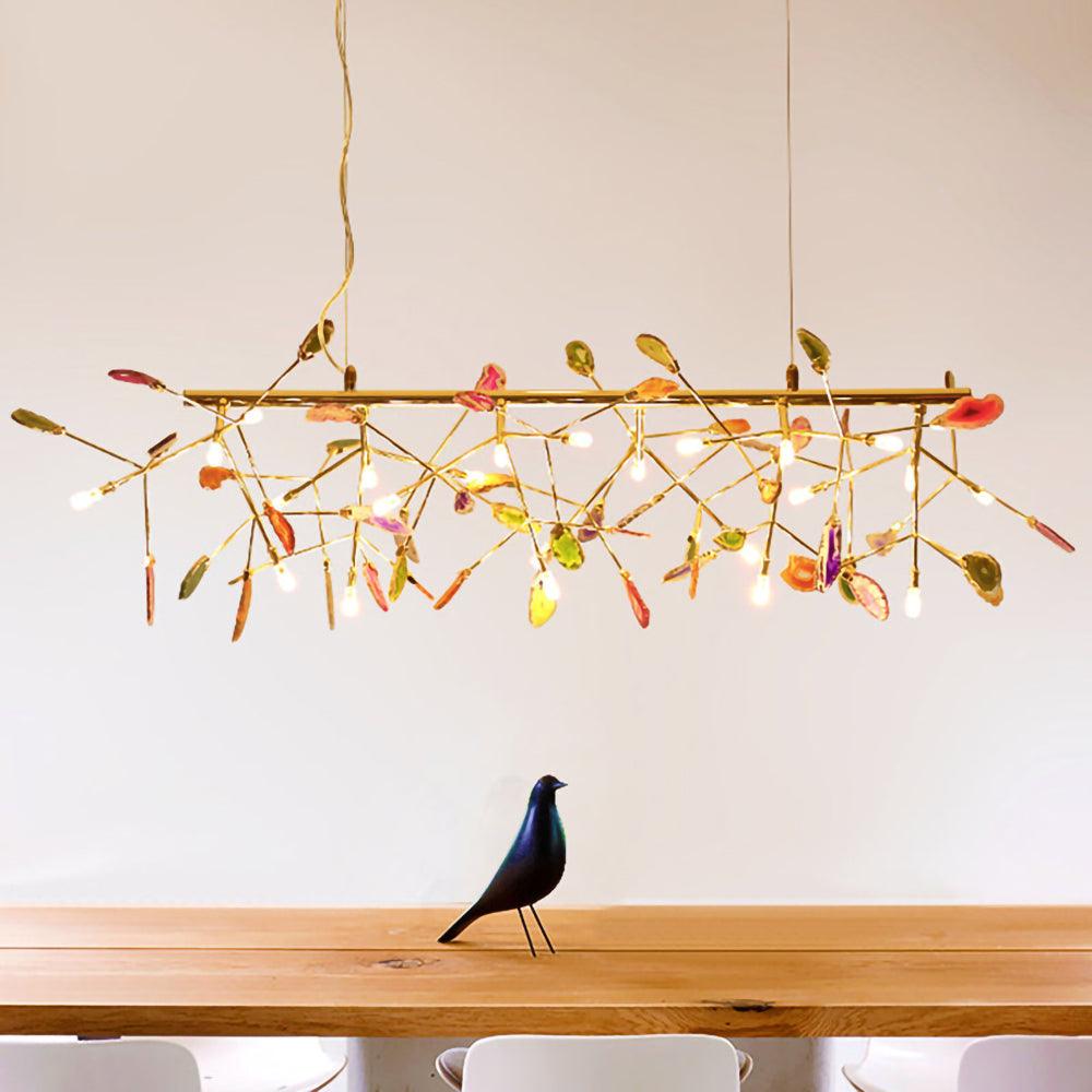 COLORFUL NATURAL AGATE CHANDELIER