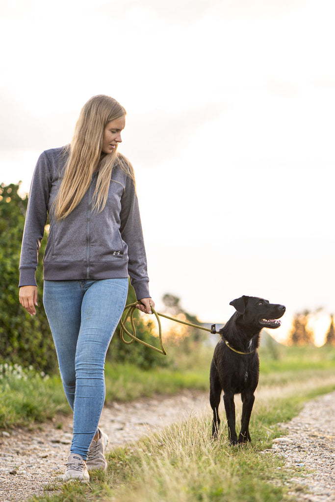 This picture is part of the article 'Leash bully: Leash aggression vs. Leash frustration - What's the difference? Part 2'. More and more linen Rambos are on the streets.